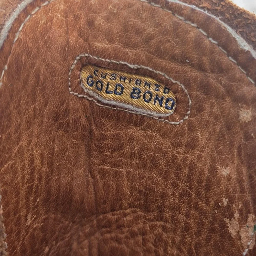 VTG 1960s Cushioned Gold Bond Work Boots Leather‎ Moc Toe Hunting Mens Size 10.5